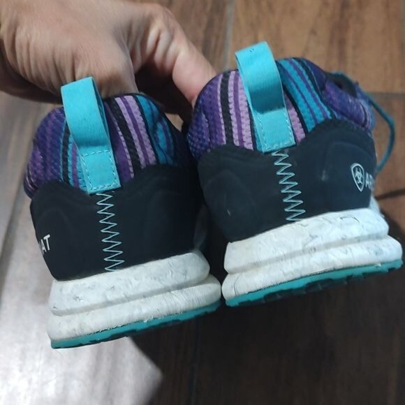 Ariat 9 purple teal stripe sneakers - Picture 5 of 6